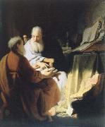 Rembrandt van rijn two lod men disputing Spain oil painting artist